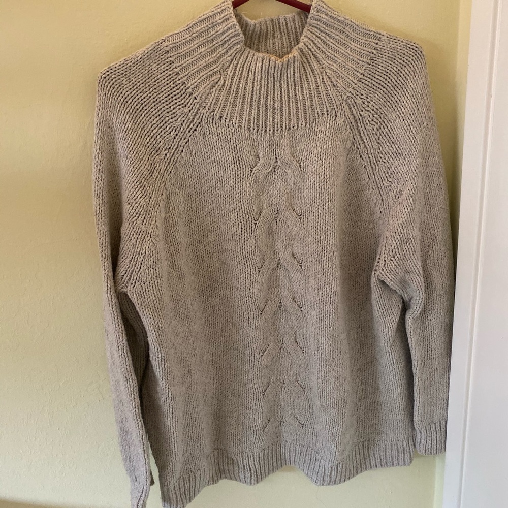 Cable knit turtle neck sweater
